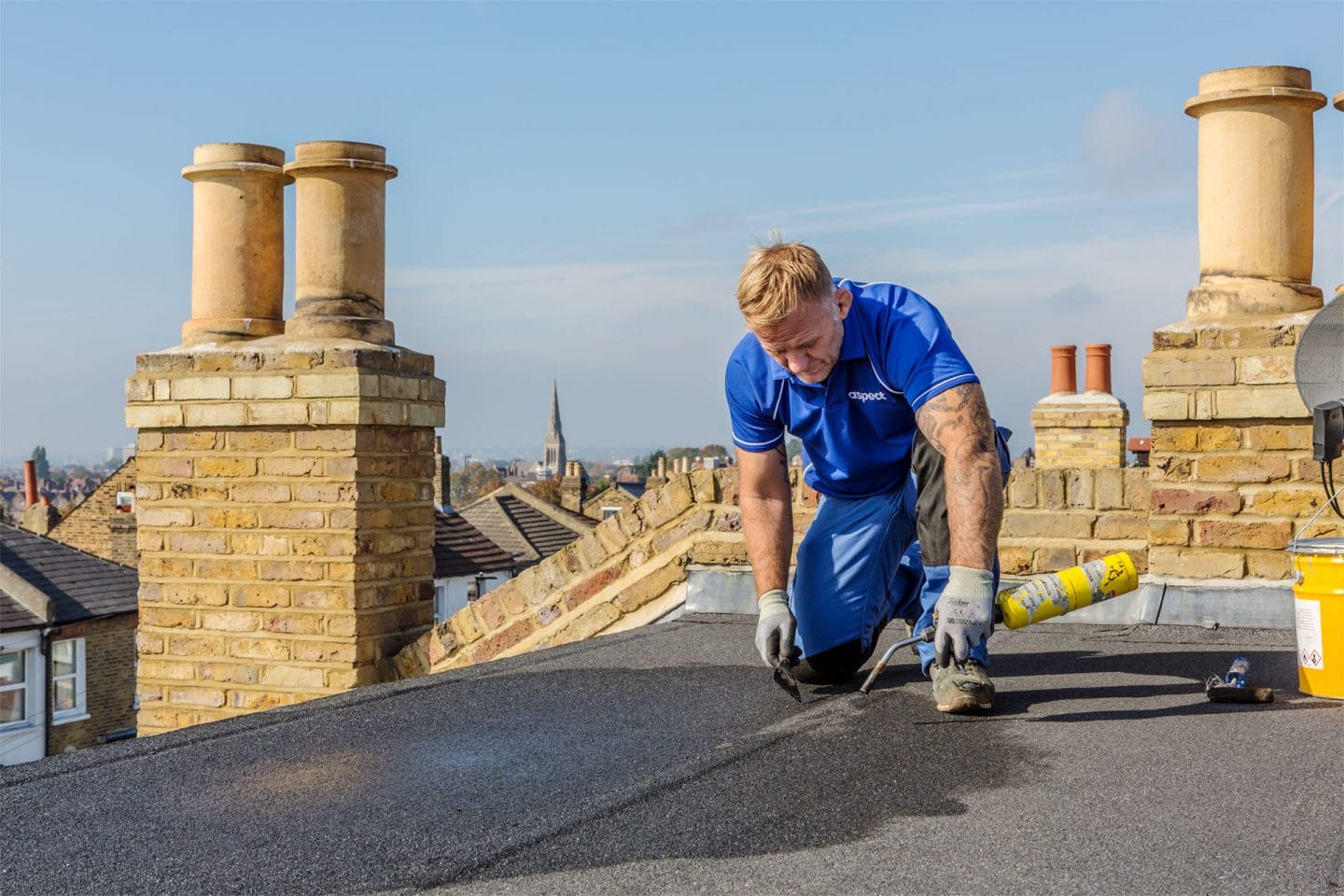 Professional flat roofing installation with modern materials